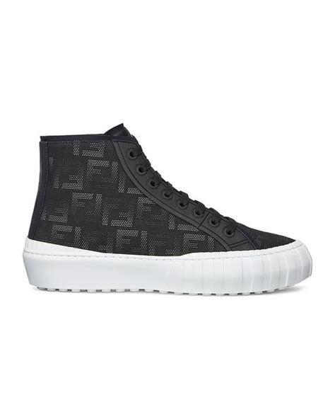 fendi ff flash high-top sneakers|fendi denim sneakers.